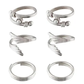 Set Of Three Silver Toe Rings (5)