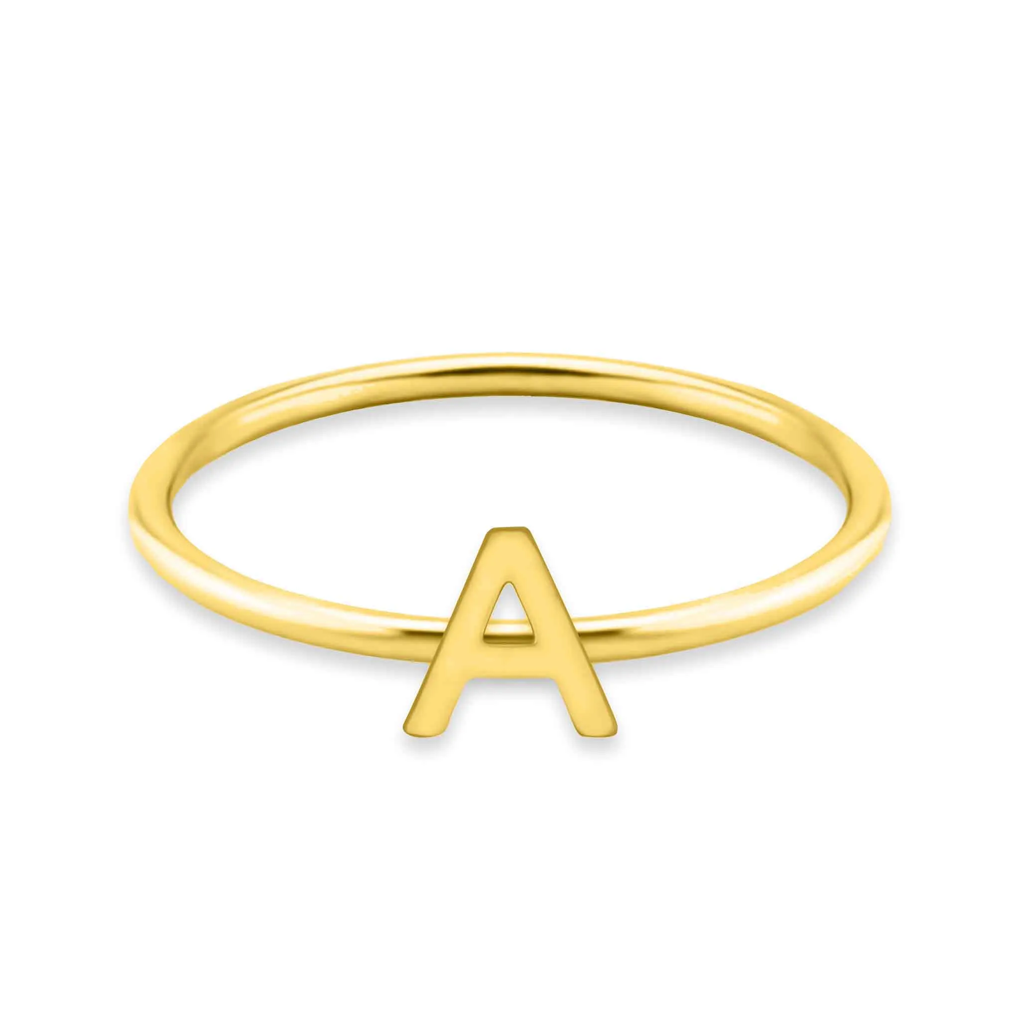 18k Gold PVD Coated Stainless Steel Initial Stacking Rings A-M / ZRJ9021