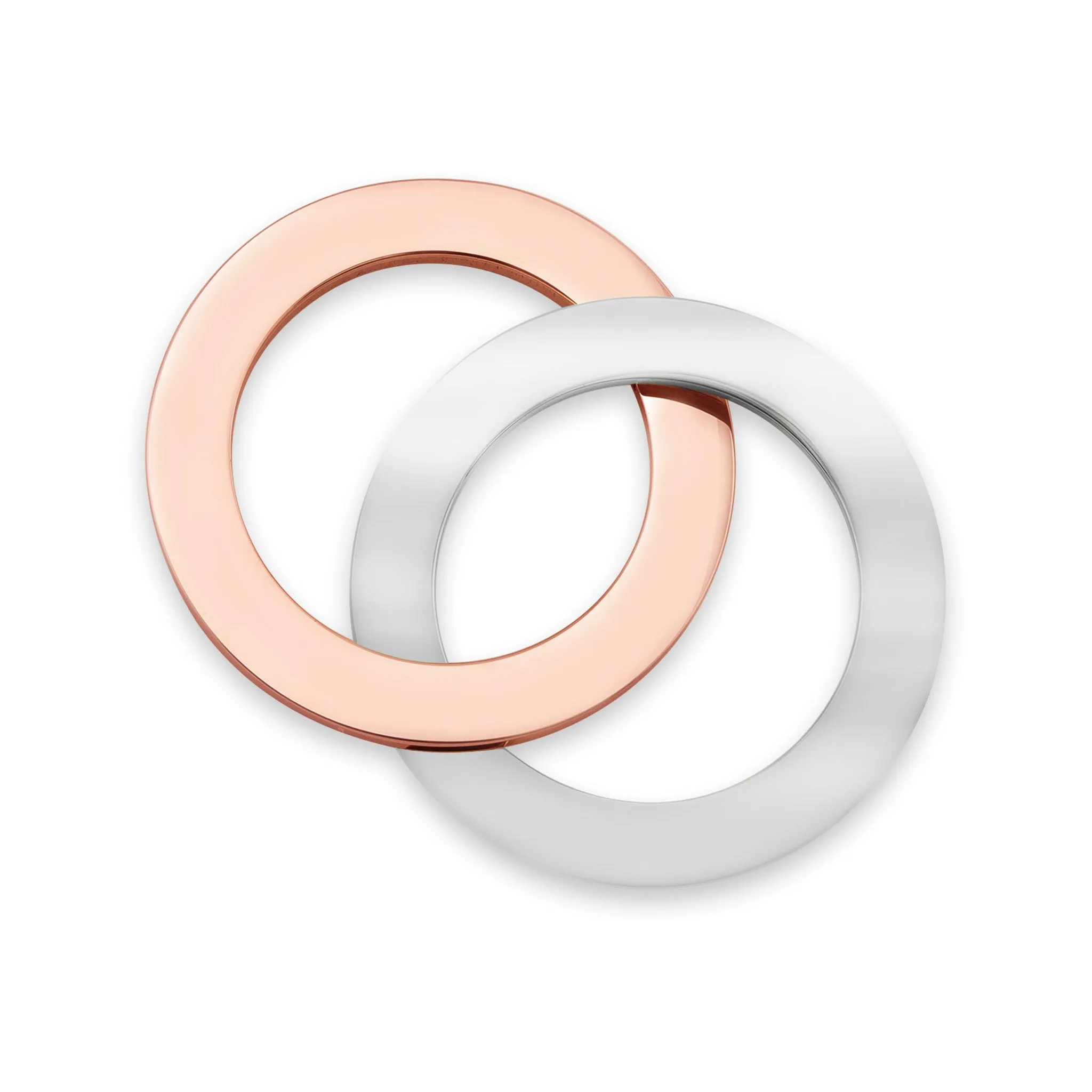 18K Rose Gold PVD Coated And Stainless Steel Blank interlinked Rings / SBB0194