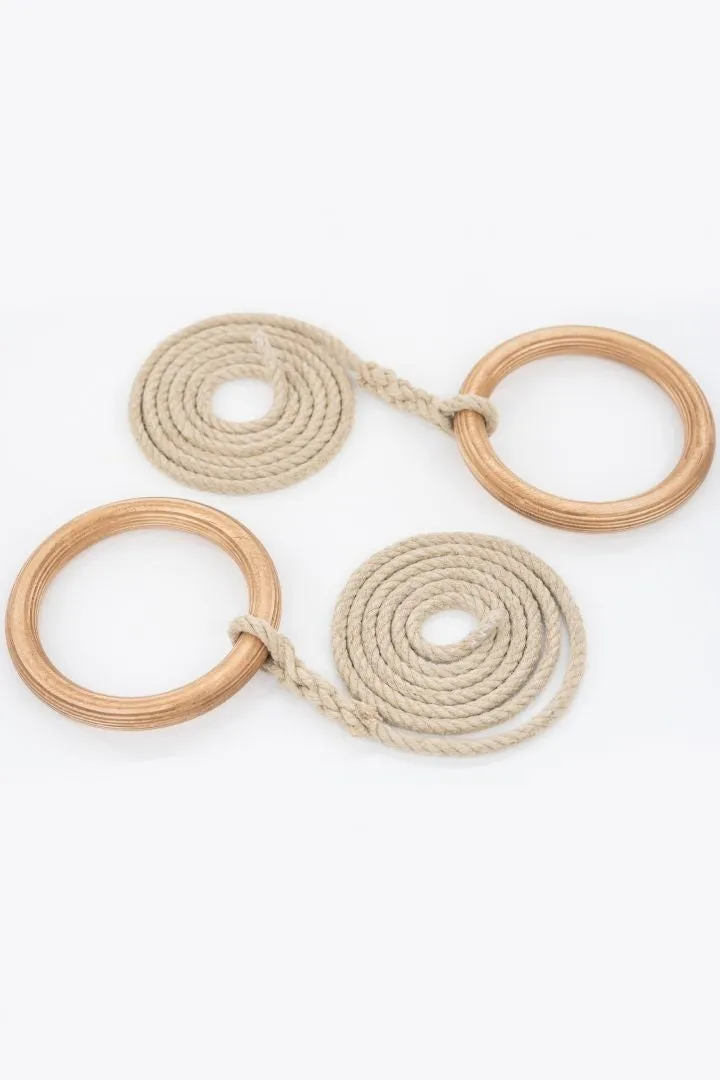 24 cm Wooden Gymnastic Rings Olympic Gym Rings Strength Training and fun for children