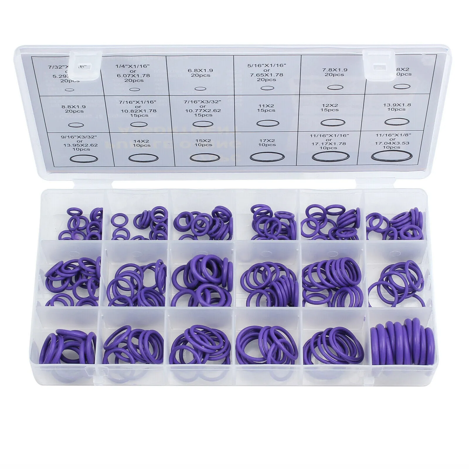 270 PCS O Rings Round Rubber Seal Universal Assortment Kit Plumbing Air Auto - #ORING-00270