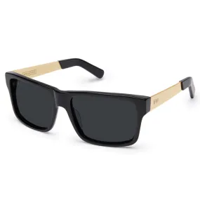 9Five Caps LX Black 24K Gold Sunglasses