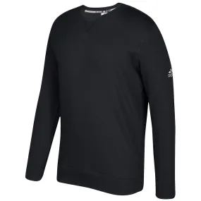 adidas Men's Black/White Fleece Crew