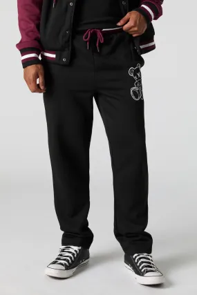 Bear Embroidered Fleece Varsity Sweatpant