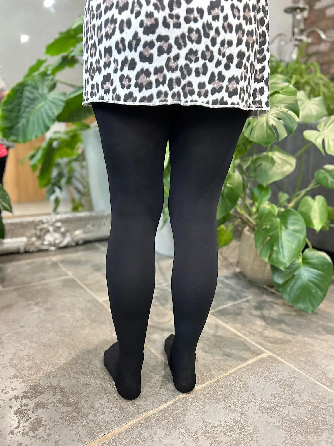 Black Fleece Lined Thermal Tights