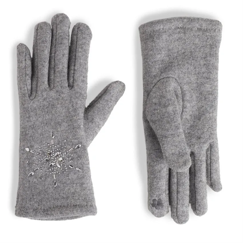 Christmas Snowflake Touchscreen Glove - Light Grey