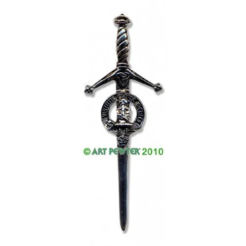 Clan Kilt Pin / Brooch from Art Pewter of Scotland — [ 68 Names ]