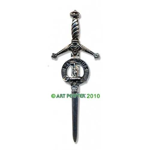 Clan Kilt Pin / Brooch from Art Pewter of Scotland — [ 68 Names ]