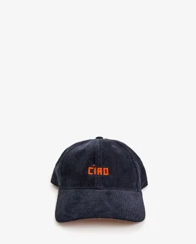 Corduroy Ciao Baseball Hat ~ Navy