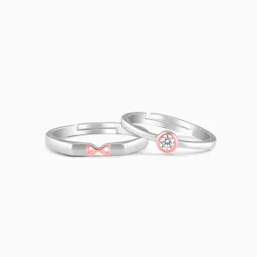 Dual Tone XO Couple Rings