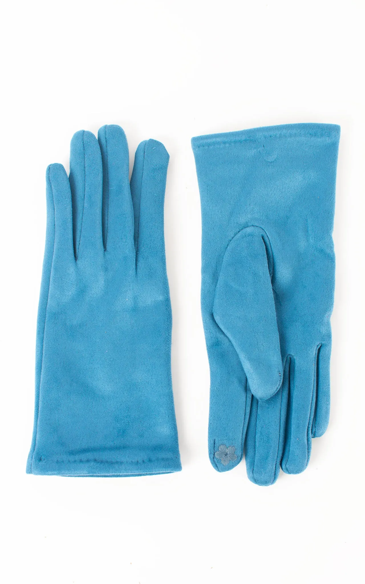 Faux Suede Plain Gloves | Teal