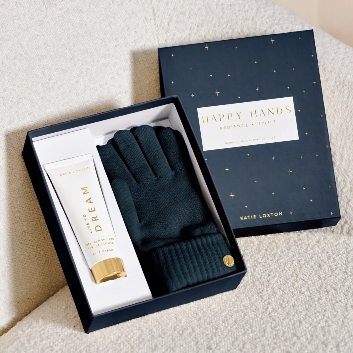 'Happy Hands' Hand Cream & Gloves Gift Set | Navy