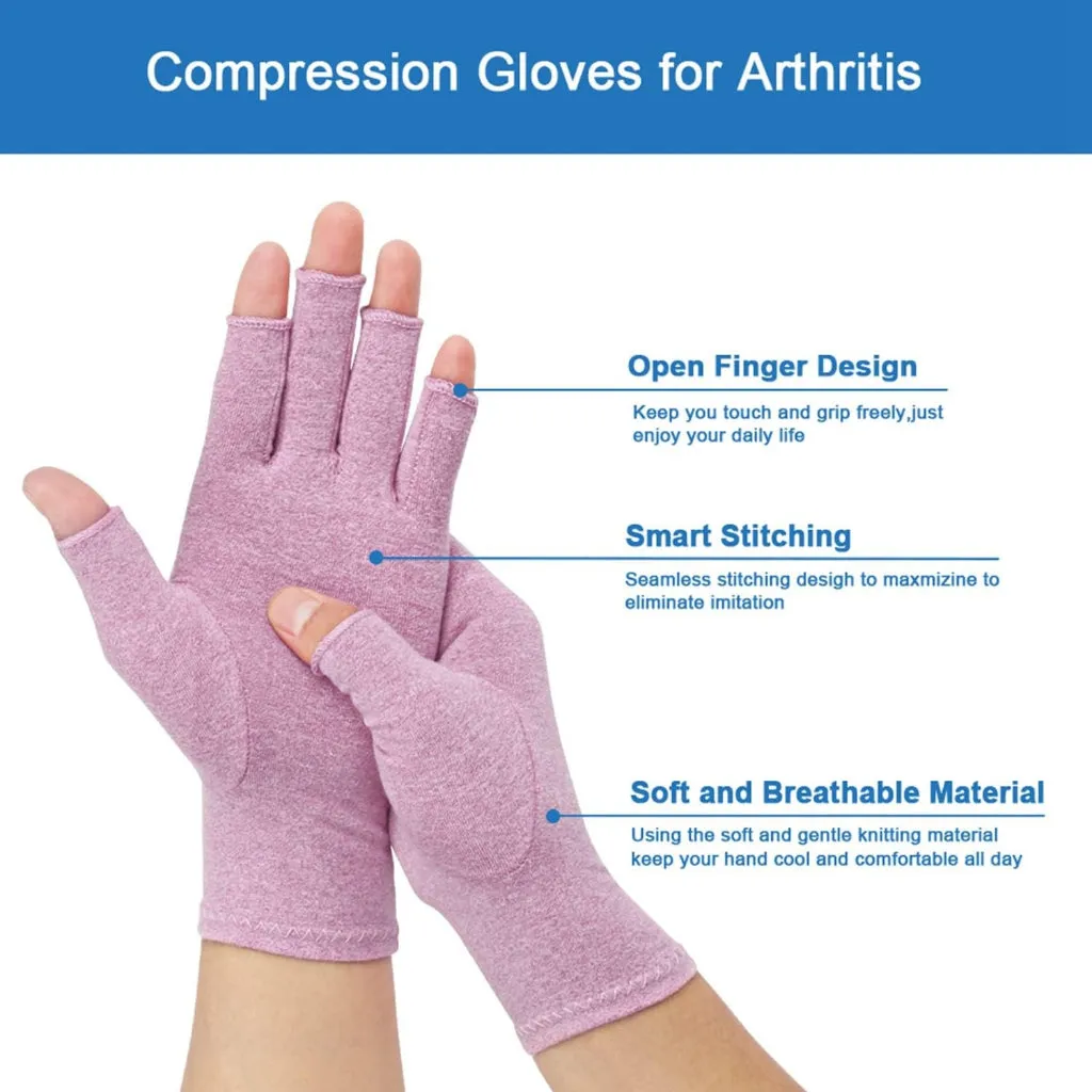 High-Quality Polyester and Cotton Arthritis Gloves, Sport Wrist Support, Joint Compression Gloves for Rheumatoid