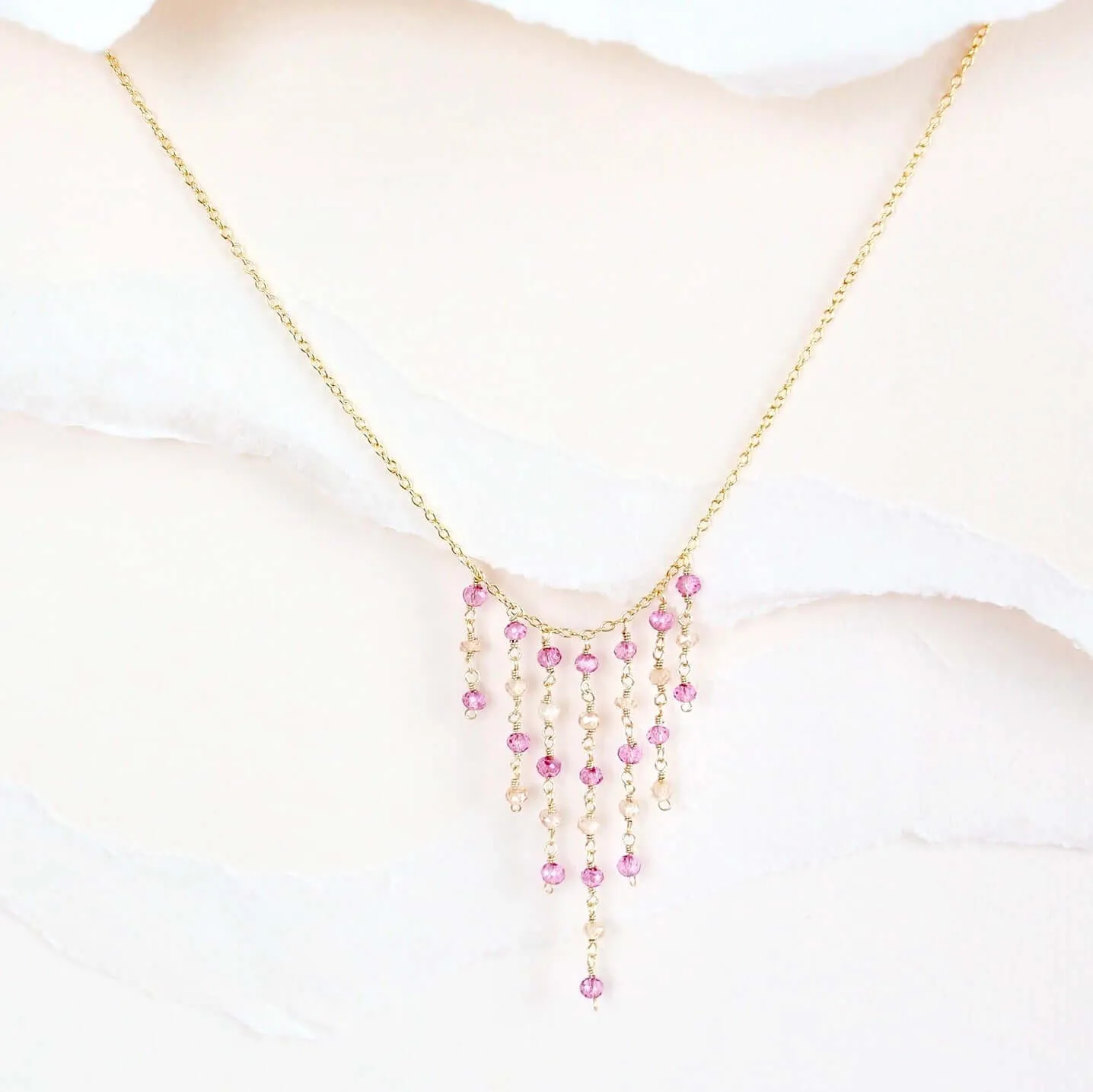 Mini Gemstone Fringe Necklaces