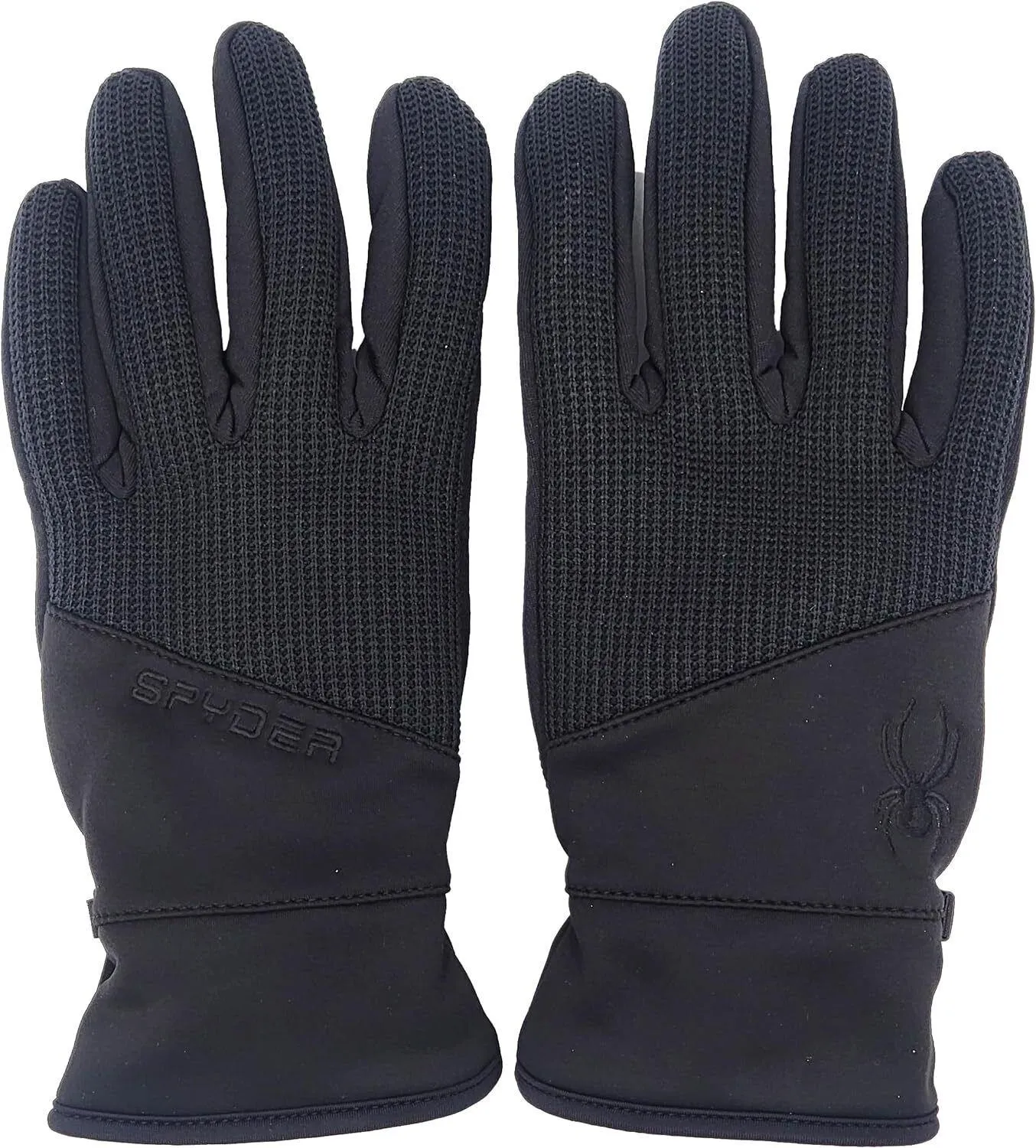 Spyder Black Gloves Core Conduct Touchscreen Compatible Palm Patch Glove