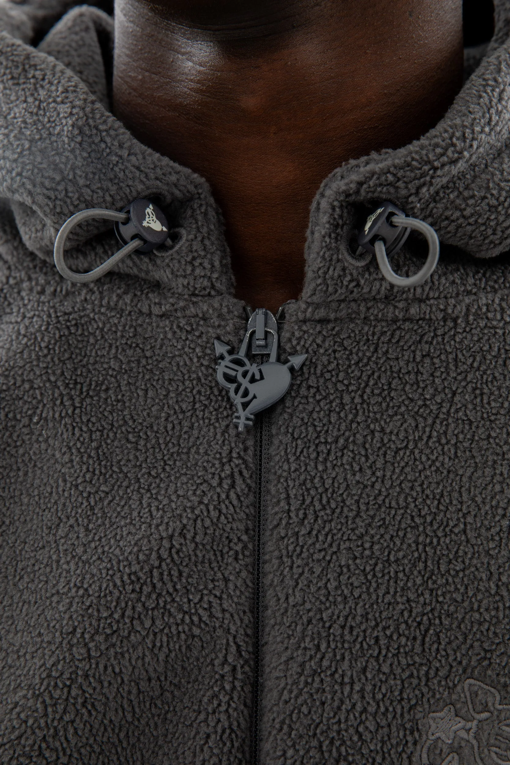 STAR WREATH FLEECE ZIP TORNADO GREY