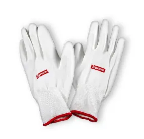 Supreme Rubberized Gloves FW20 White/Red