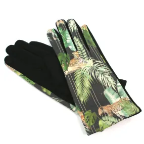 Tropical Leopard Print Ladies Gloves