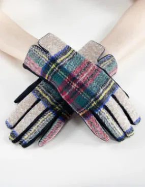 VERY MODA SYMETRICAL PLAIDBERRY GLOVES - CAMEL - GL12283CM