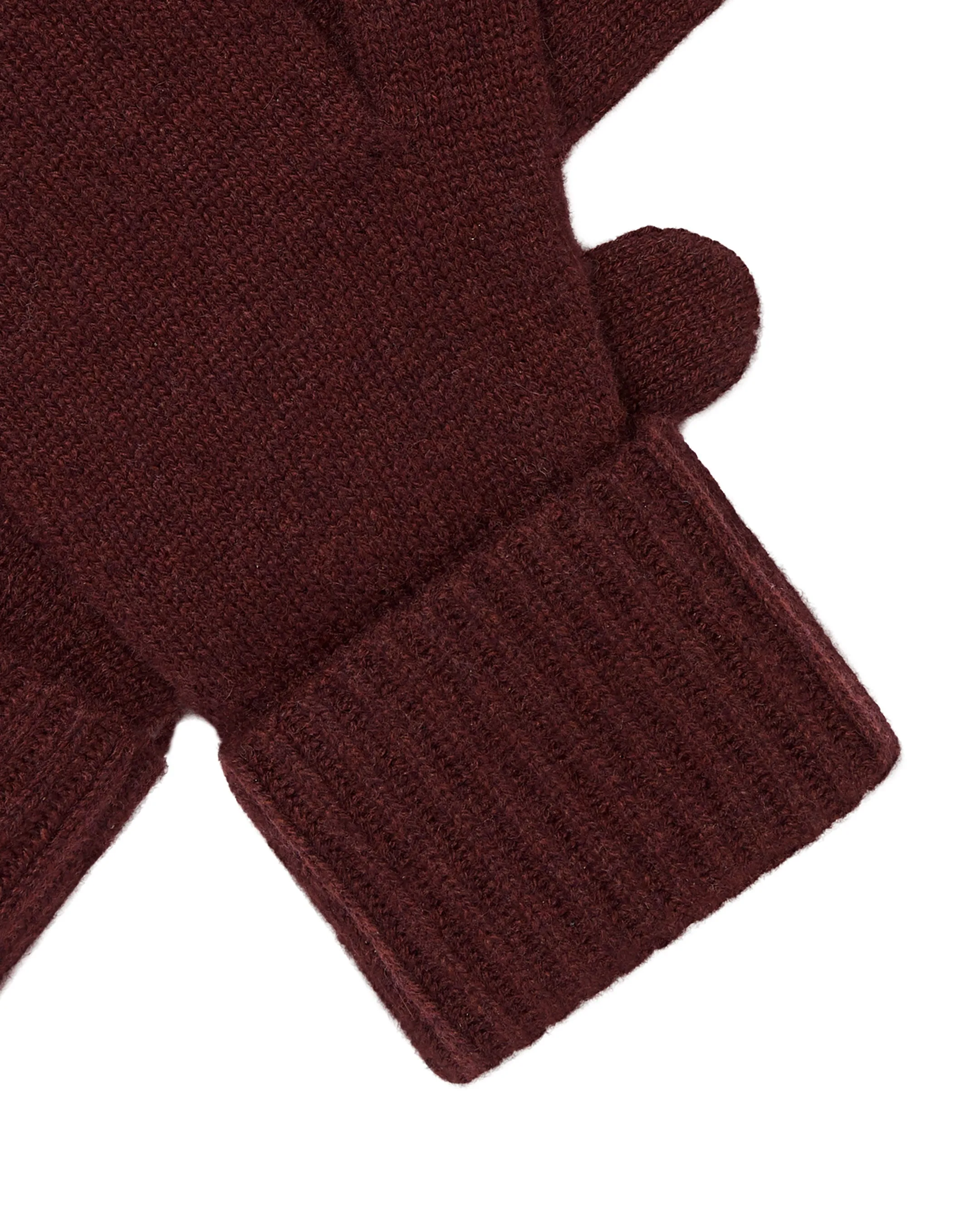 Women's Ribbed Cashmere Gloves Claret Red